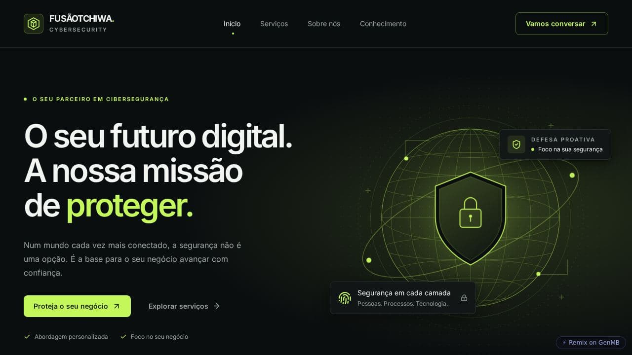 Screenshot of Cyber Fusion Website