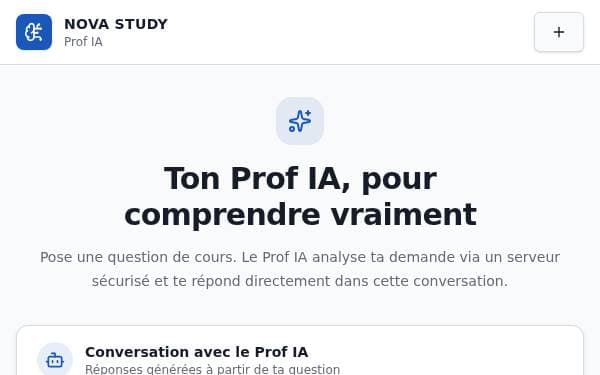 Screenshot of NOVA Study AI Chat