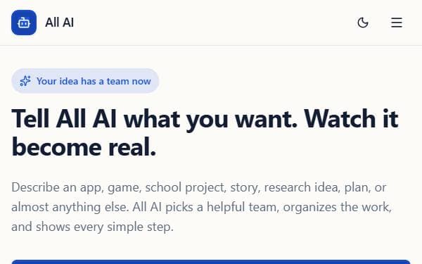 Screenshot of All AI Studio