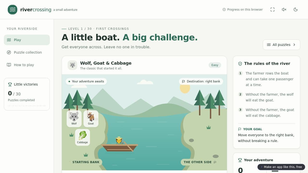 Screenshot of River Crossing