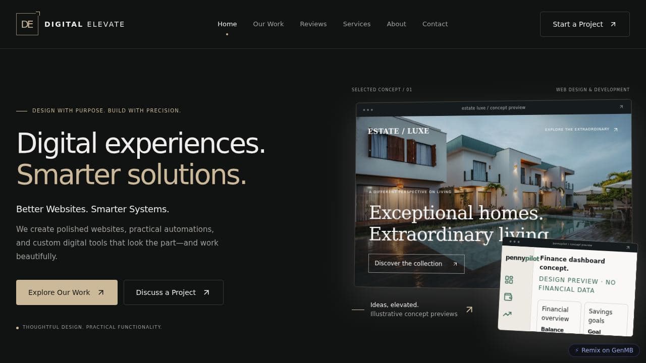 Screenshot of Digital Elevate Portfolio
