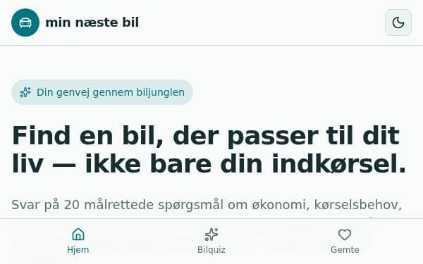 Screenshot of Min Næste Bil