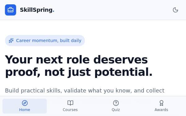 Screenshot of SkillSpring Careers