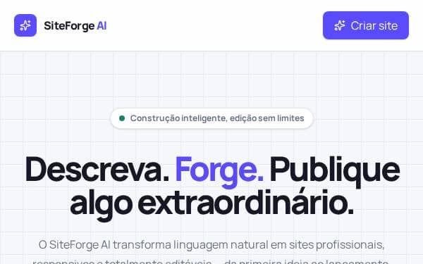 Screenshot of SiteForge AI