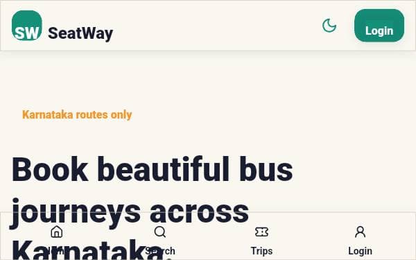 Screenshot of SeatWay Karnataka