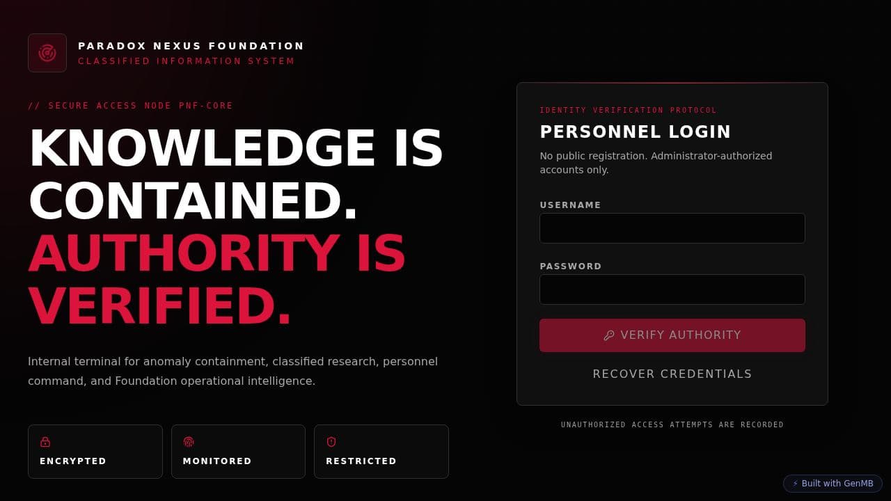 Screenshot of Paradox Nexus Foundation