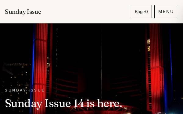 Screenshot of Sunday Issue — Fashion Editorial Magazine (Clone)