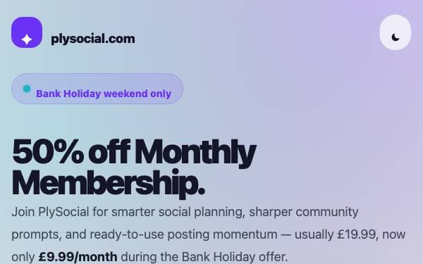 Screenshot of PlySocial Holiday