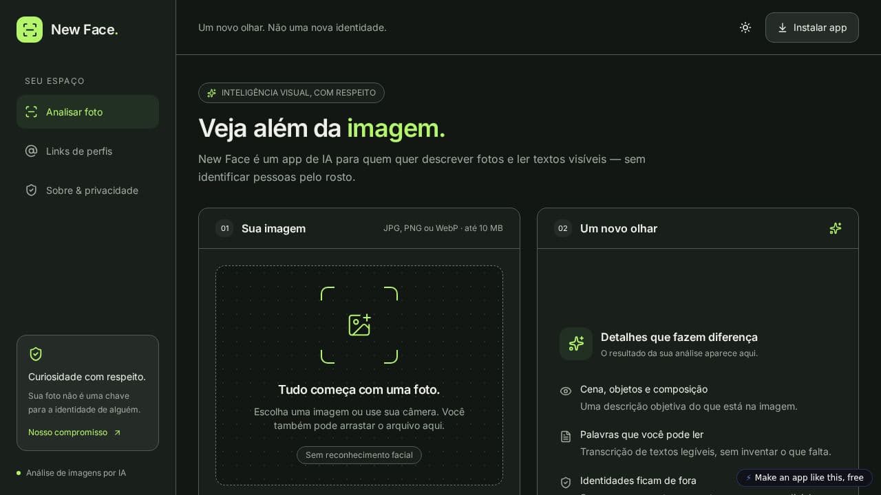 Screenshot of New Face
