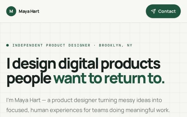 Screenshot of Modern Portfolio Showcase