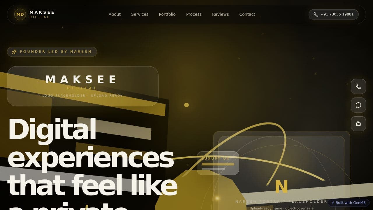 Screenshot of Maksee Luxury Portfolio