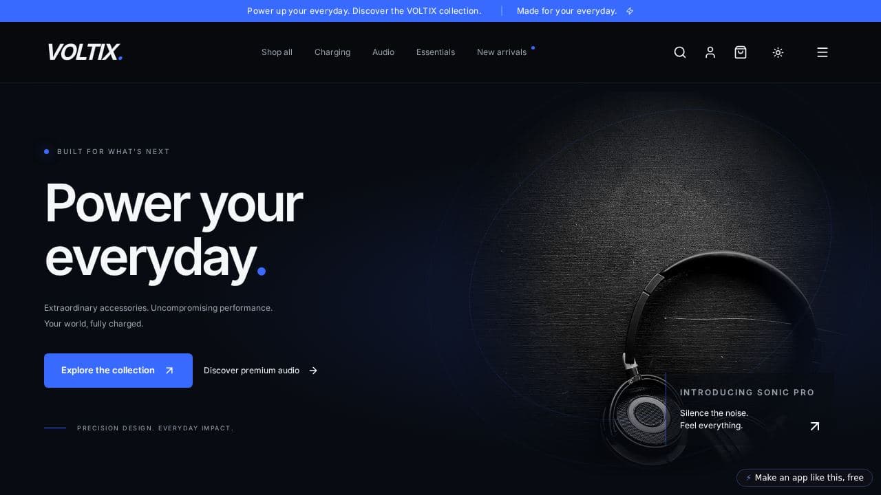 Screenshot of VOLTIX Storefront