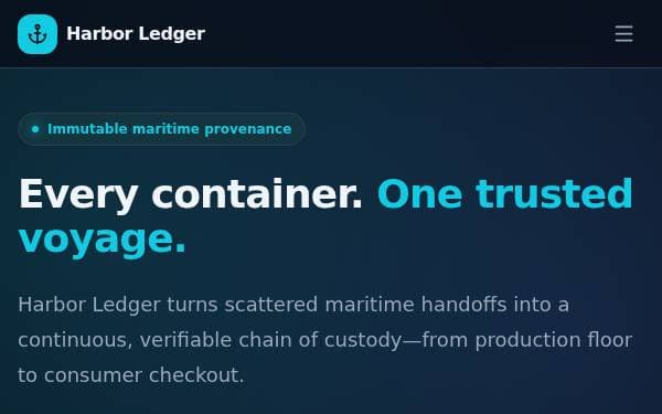 Screenshot of Maritime Traceability DApp