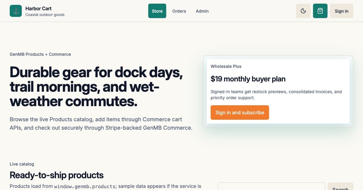 Screenshot of Harbor Cart