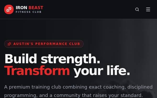 Screenshot of Iron Beast Fitness