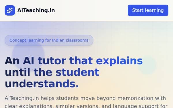 Screenshot of AITeaching.in