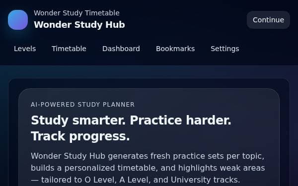 Screenshot of Wonder Study Hub