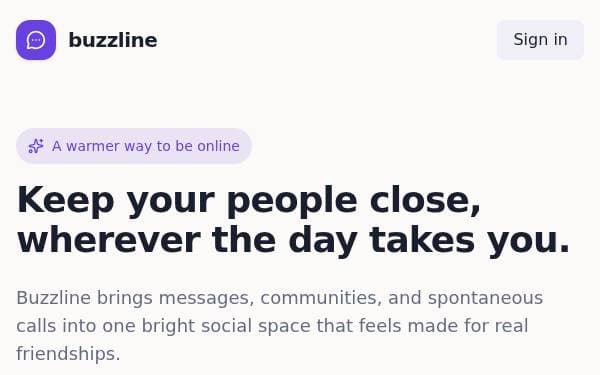 Screenshot of Buzzline Messenger