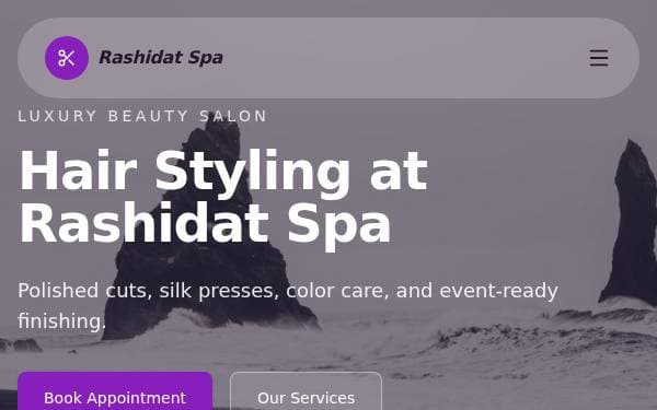 Screenshot of Rashidat Spa