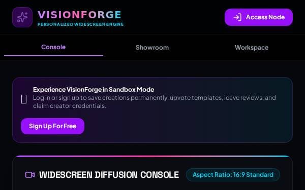Screenshot of VisionForge AI Video