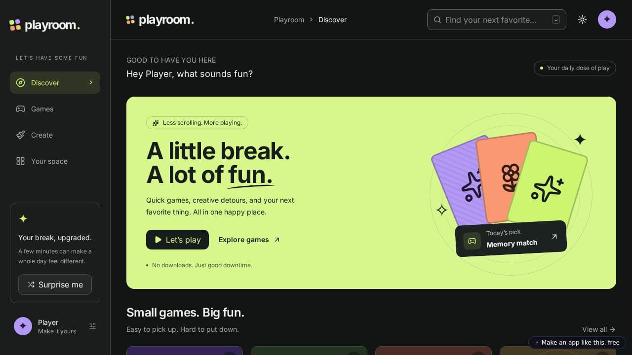 Screenshot of Playroom