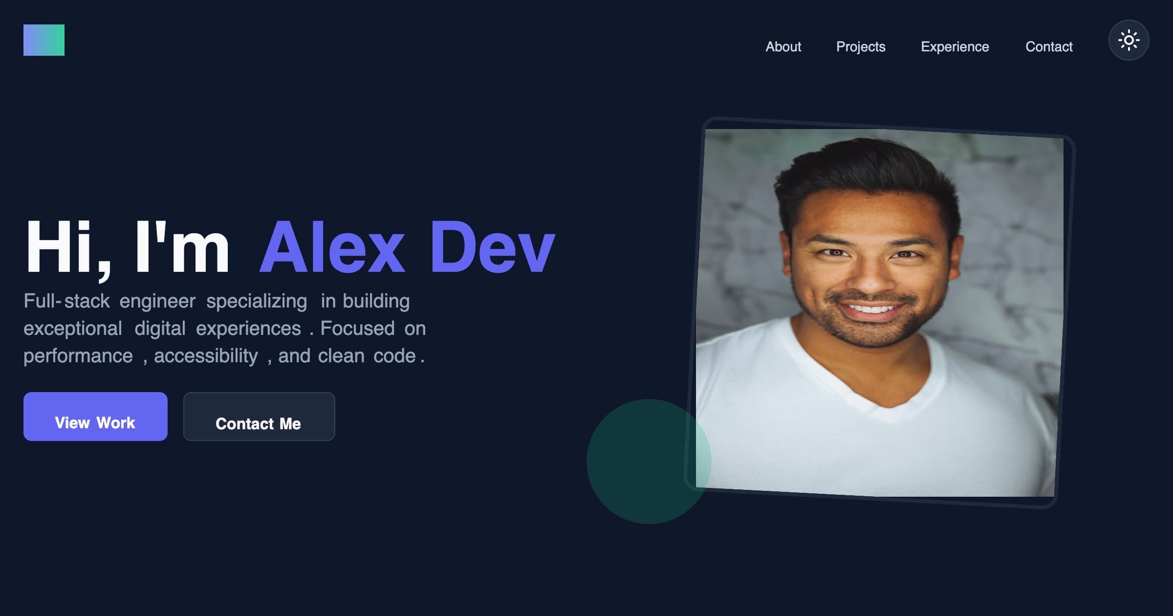 Screenshot of Alex Dev | Portfolio - Fixed Framer Motion Integration