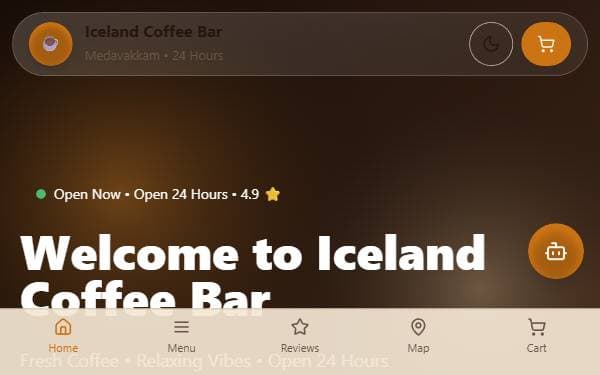 Screenshot of Iceland Coffee