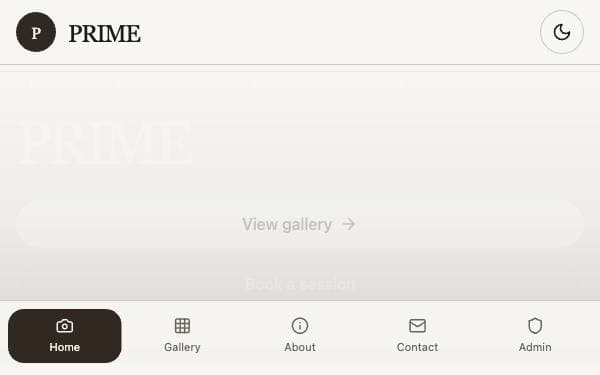 Screenshot of PRIME Portfolio