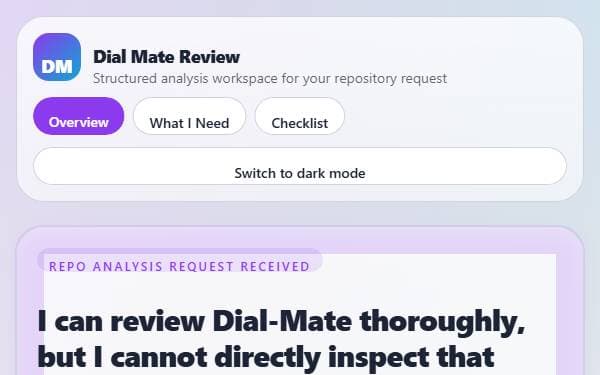 Screenshot of Dial Mate Review
