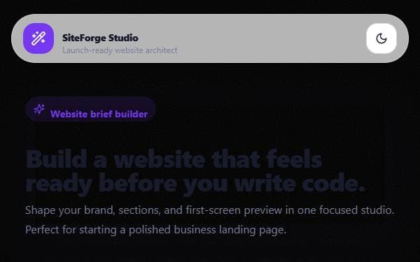 Screenshot of SiteForge Studio