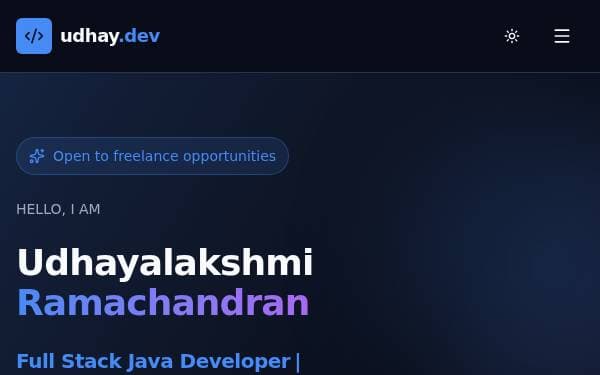 Screenshot of Udhaya Devfolio