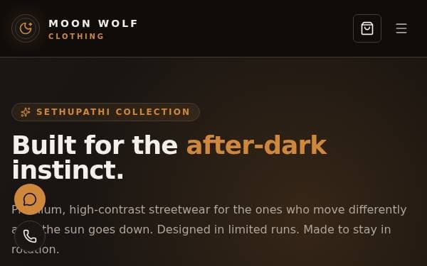 Screenshot of Moon Wolf Store