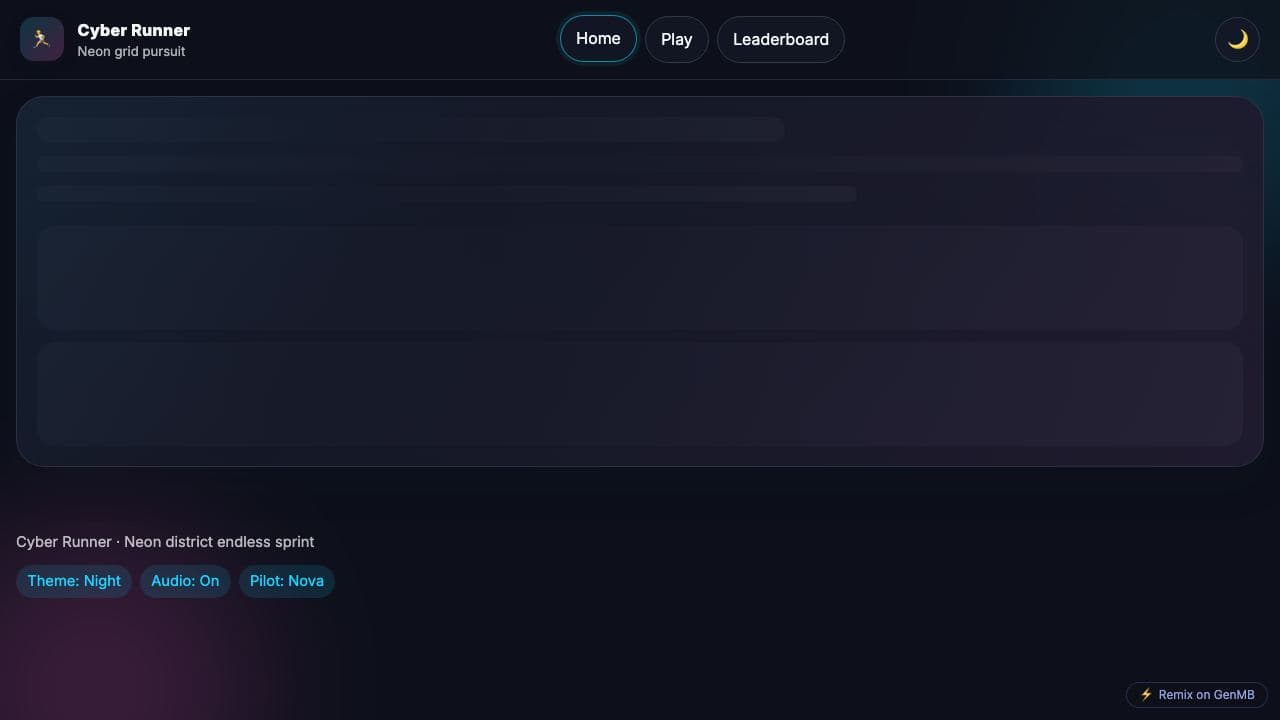 Screenshot of Cyber Runner Neon