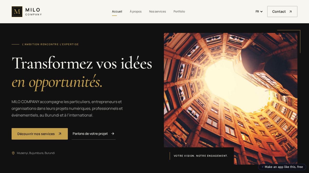 Screenshot of MILO Company