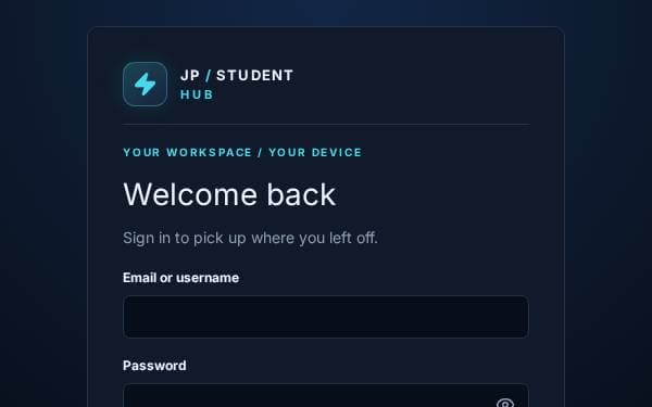Screenshot of JP Student Hub