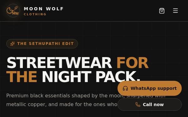 Screenshot of Moon Wolf Clothing