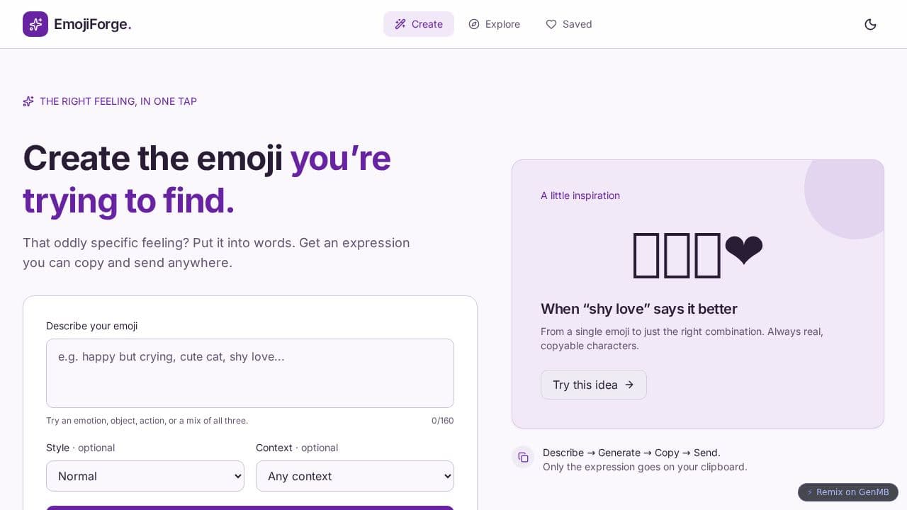 Screenshot of EmojiForge