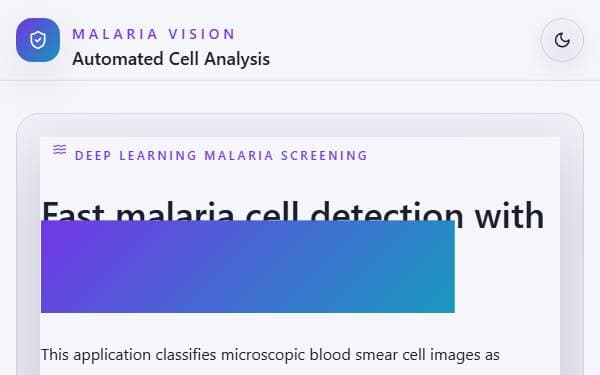 Screenshot of Malaria Vision AI