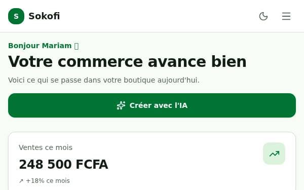 Screenshot of Boutique Africaine IA