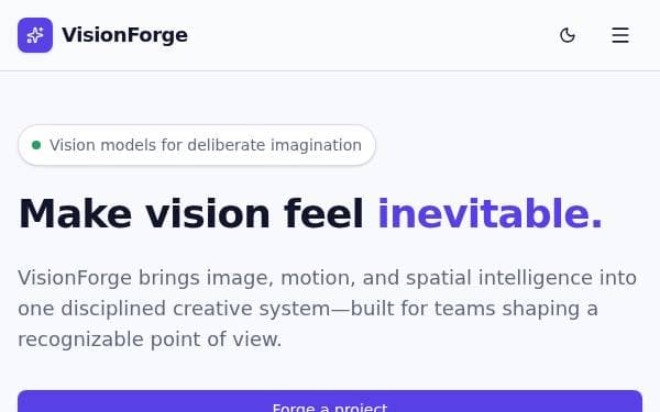 Screenshot of VisionForge Studio