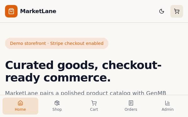 Screenshot of MarketLane Commerce