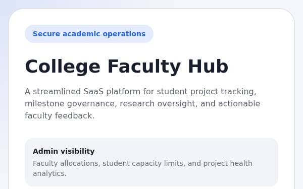 Screenshot of College Faculty Hub
