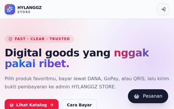 Screenshot of Hylanggz Store Dashboard