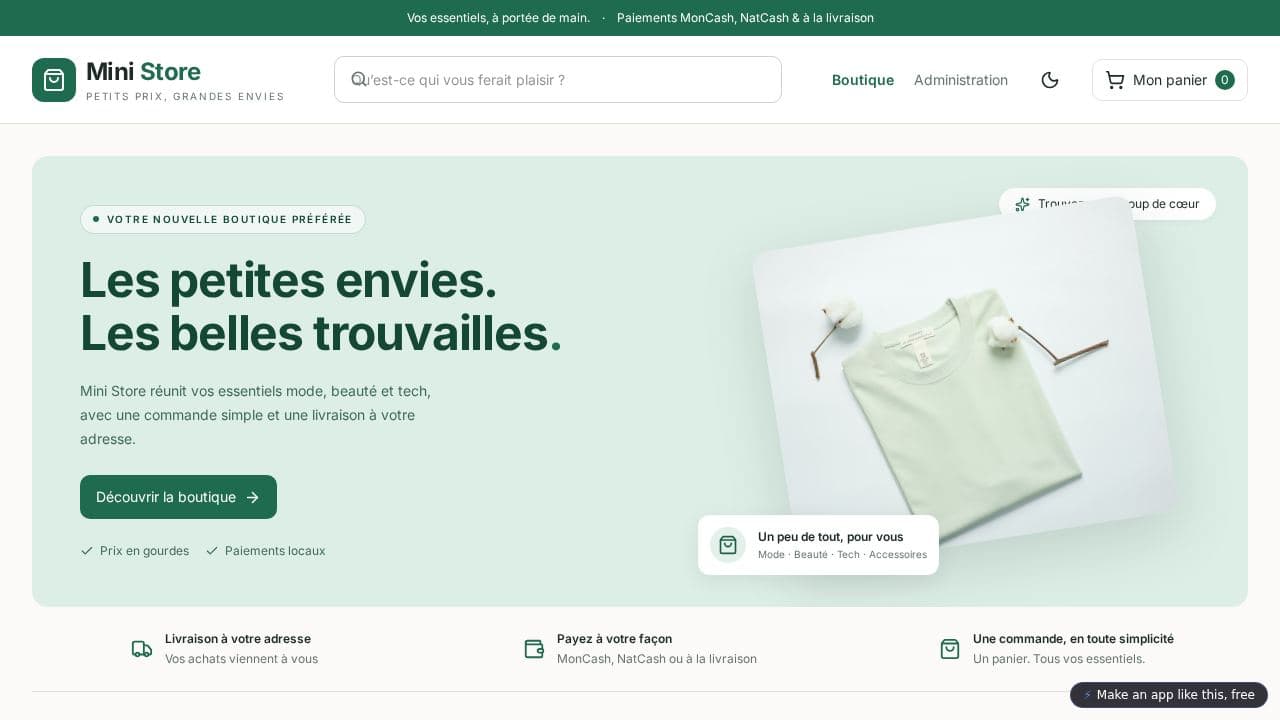 Screenshot of Mini Store Haïti