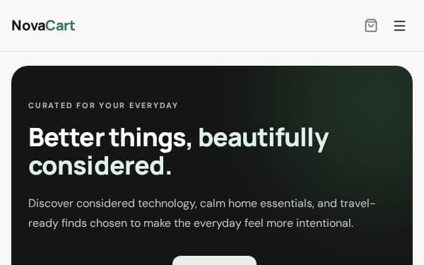 Screenshot of NovaCart E-Commerce Store