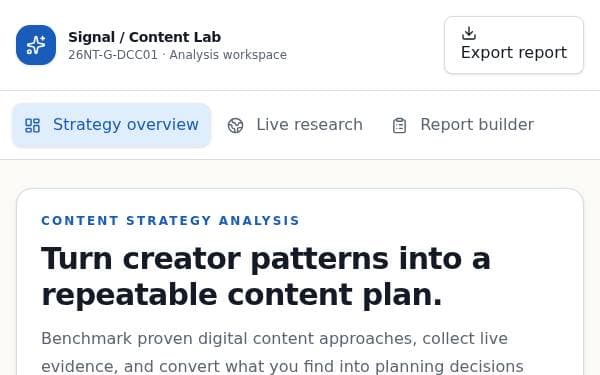 Screenshot of Content Strategy Insights