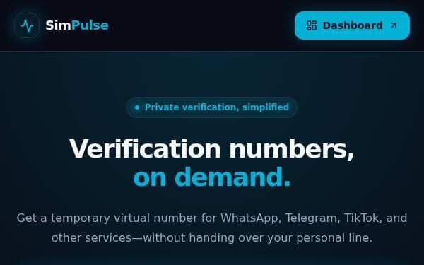 Screenshot of SimPulse Dashboard