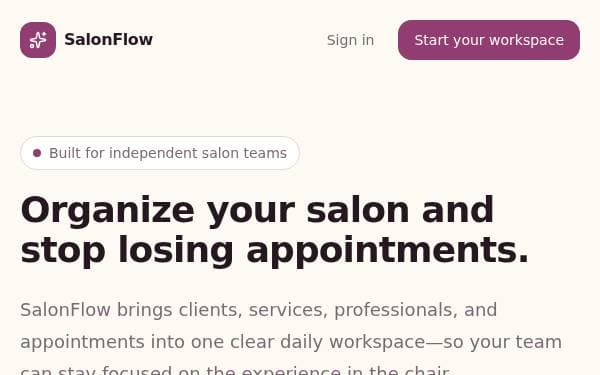 Screenshot of SalonFlow SaaS Foundation