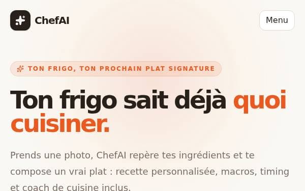 Screenshot of ChefAI Smart Kitchen