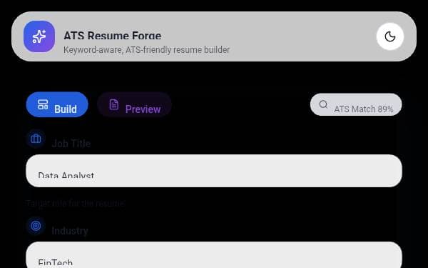Screenshot of ATS Resume Forge